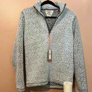 BNWT Weatherproof Vintage Faux Sherpa Fleece Brown Pullover Size S (Men's)